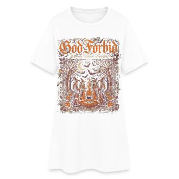 Gott bewahre, Herbsthexen-Lagerfeuer - Frauen T-Shirt-Kleid - Weiß - Vorne
