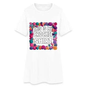 Mon t-shirt au crochet qui dit - Robe T-shirt Femme - blanc - Devant