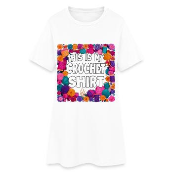 Explosion des couleurs des chemises au crochet - Robe T-shirt Femme - blanc - Devant