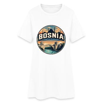 Insigne Retro Bosnia Mostar Stari Most - Robe T-shirt Femme - blanc - Devant