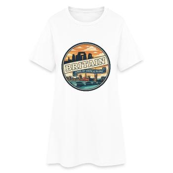 Badge de voyage rétro britannique Big Ben - Robe T-shirt Femme - blanc - Devant