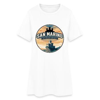 Insigne rétro du château de San Marino Guaita - Robe T-shirt Femme - blanc - Devant