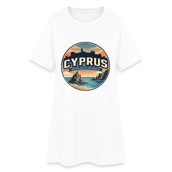 Insigne Rock Rétro de Chypre Aphrodite - Robe T-shirt Femme - blanc - Devant