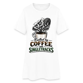 Alimenté par le café et les singletracks MTB Coffee Mugs - Robe T-shirt Femme - blanc - Devant
