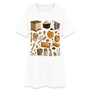 Amour des abeilles | Apiculture & Miel - Robe T-shirt Femme - blanc - Devant