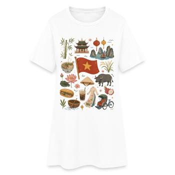 Vietnam Love | Culture & Wanderlust - Robe T-shirt Femme - blanc - Devant