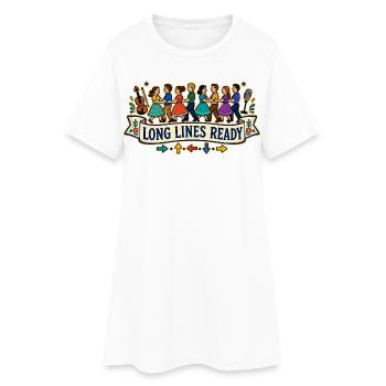 LONGUES FILES PRÊTES - Robe T-shirt Femme - blanc - Devant