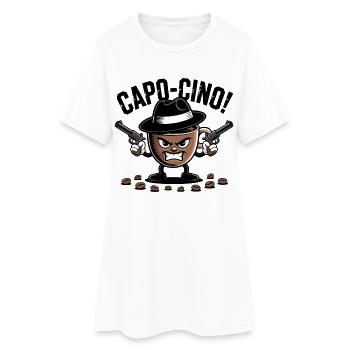 CAPO-CINO – Jeu de mots de gangster coffee design de dessins animés - Robe T-shirt Femme - blanc - Devant