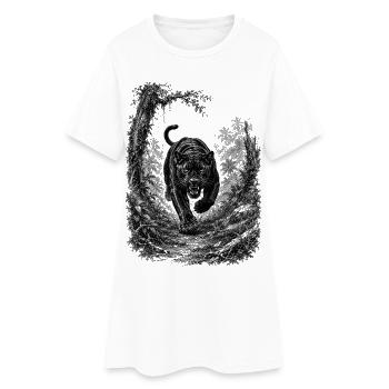 Panthère noire sauvage dans la nature dans le style de dessin - Robe T-shirt Femme - blanc - Devant