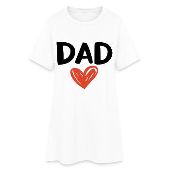 Cœur dessiné à la main – Je t’aime papa - Robe T-shirt Femme - blanc - Devant