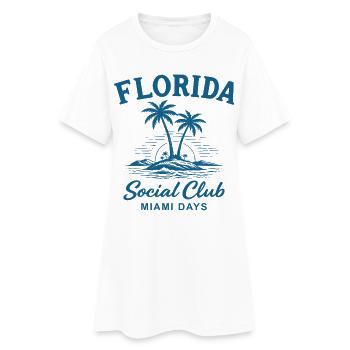 Journées du Florida Social Club à Miami - Robe T-shirt Femme - blanc - Devant