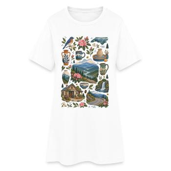Asheville, Caroline du Nord Amour | Blue Ridge - Robe T-shirt Femme - blanc - Devant
