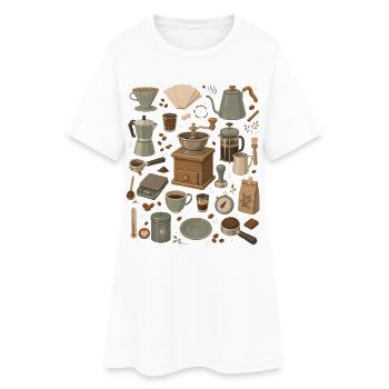 Coffee Love | Barista & Filtre à main - Robe T-shirt Femme - blanc - Devant