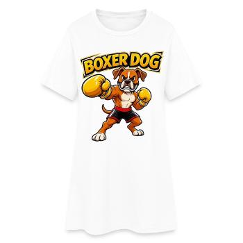 Design drôle de chien boxeur boxeur (design original) - Robe T-shirt Femme - blanc - Devant