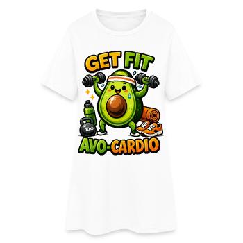 AVO-CARDIO – Avocat en entraînement - Robe T-shirt Femme - blanc - Devant
