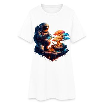 Bonsaï Jardinier Cosmique - Robe T-shirt Femme - blanc - Devant