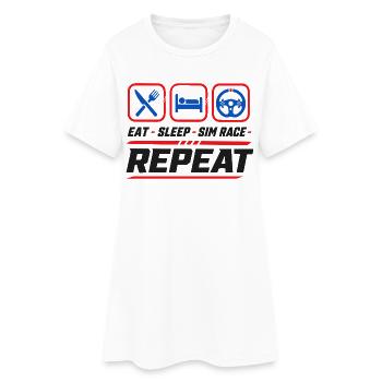 Répétition de la course Sleep Sim pour les fans de sim racing - Robe T-shirt Femme - blanc - Devant