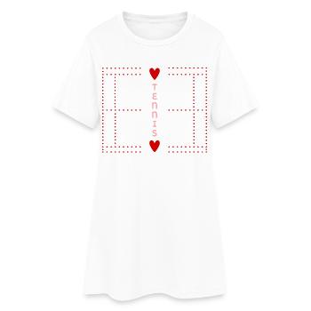 court de tennis - Robe T-shirt Femme - blanc - Devant
