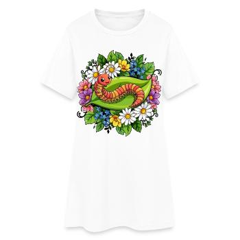 Dessin animé du Mille-Pattes - Robe T-shirt Femme - blanc - Devant