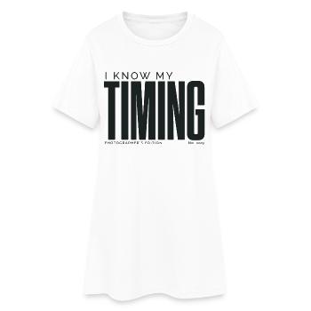 Je connais mon timing | Édition du photographe - Robe T-shirt Femme - blanc - Devant