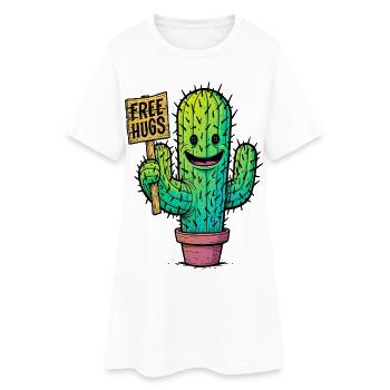 Cactus avec câlins gratuits - Robe T-shirt Femme - blanc - Devant