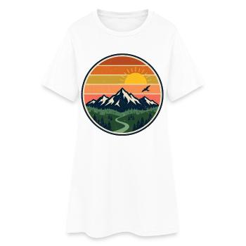 Coucher de soleil sur les montagnes et coucher de soleil rétro des Alpes - Robe T-shirt Femme - blanc - Devant