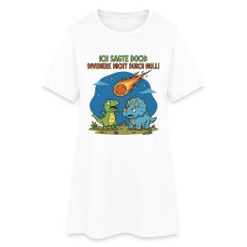 Dino: Meteorit bei Division durch Null - Frauen T-Shirt-Kleid - Weiß - Vorne