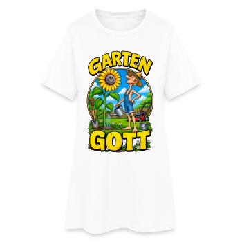Garten Gott – Funny Gardener Gardening - Frauen T-Shirt-Kleid - Weiß - Vorne