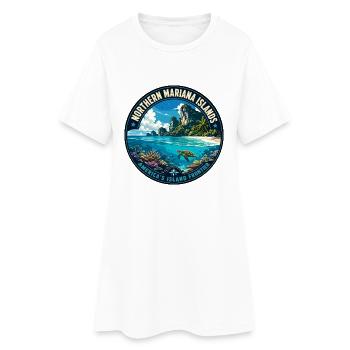 Northern Mariana Islands Island Frontier Badge - Frauen T-Shirt-Kleid - Weiß - Vorne