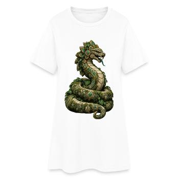 Jade Drachen mit Lianen - Frauen T-Shirt-Kleid - Weiß - Vorne