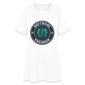 Software Engineer Binärcode-Badge-Geschenk - Frauen T-Shirt-Kleid - Weiß - Vorne