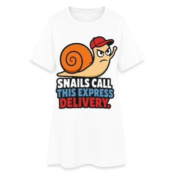 Snails Call This Express Delivery - Frauen T-Shirt-Kleid - Weiß - Vorne