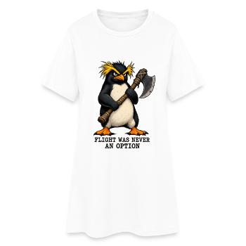 Funny Angry Penguin - Flight Was Never An Option - Frauen T-Shirt-Kleid - Weiß - Vorne