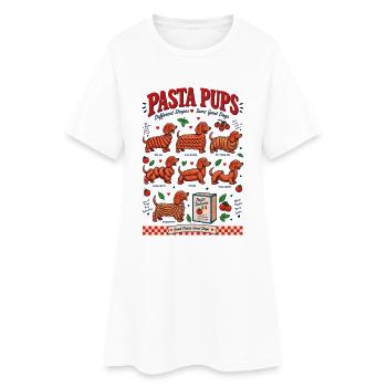 Pasta Pups Dachshund  - Frauen T-Shirt-Kleid - Weiß - Vorne