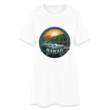 Hawaii Na Pali Coast Retro Surf-Reisegeschenk - Frauen T-Shirt-Kleid - Weiß - Vorne