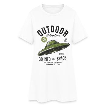 UFO Design Outdoor Adventure Space Spruch - Frauen T-Shirt-Kleid - Weiß - Vorne