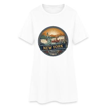 New York Skyline Vintage Reisesouvenir Geschenk - Frauen T-Shirt-Kleid - Weiß - Vorne