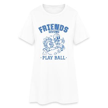 Freunde geben Ballspiel - Frauen T-Shirt-Kleid - Weiß - Vorne