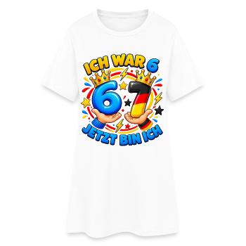 Ich War 6 Jetzt Bin Ich 7 – Six Seven 7 Geburtstag - Frauen T-Shirt-Kleid - Weiß - Vorne