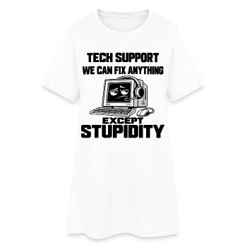 IT Support Humor - Alles lösbar außer Dummheit - Frauen T-Shirt-Kleid - Weiß - Vorne