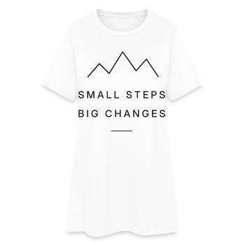 Small Steps  - Frauen T-Shirt-Kleid - Weiß - Vorne