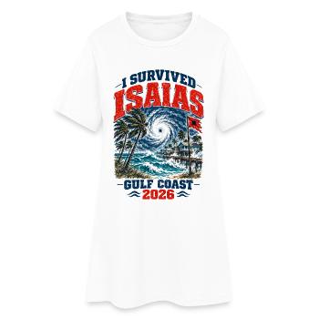 I Survived Isaias Gulf Coast 2026 Storm Survivor - Frauen T-Shirt-Kleid - Weiß - Vorne