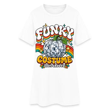 Funky Kürbis Kostüm Groove - Frauen T-Shirt-Kleid - Weiß - Vorne