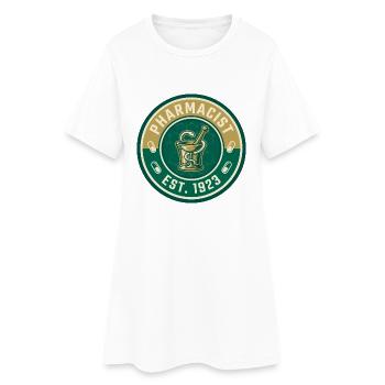 Vintage Apotheker-Mörser-Stößel Hygieia-Abzeichen - Frauen T-Shirt-Kleid - Weiß - Vorne