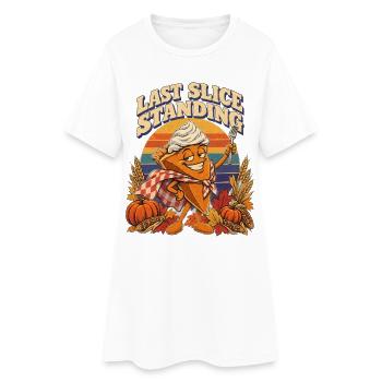 Thanksgiving Kürbiskuchen Last Slice Standing - Frauen T-Shirt-Kleid - Weiß - Vorne