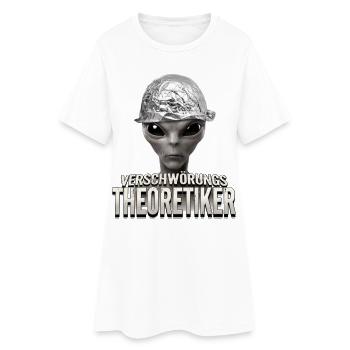 Verschwörungstheoretiker Alien - Frauen T-Shirt-Kleid - Weiß - Vorne