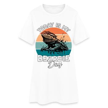 Bartagame - Frauen T-Shirt-Kleid - Weiß - Vorne