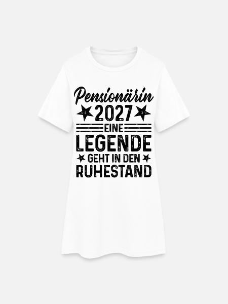 Pensionärin 2027 Legende geht in den Ruhestand - Frauen T-Shirt-Kleid - Weiß