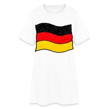 Handgezeichnete Deutschlandflagge - Frauen T-Shirt-Kleid - Weiß - Vorne