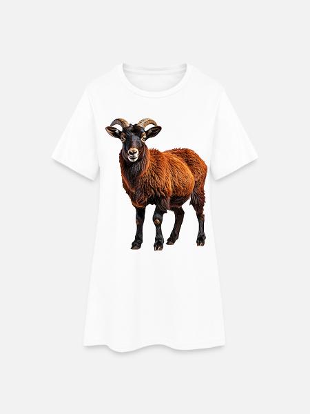 Kamerunschaf - Frauen T-Shirt-Kleid - Weiß